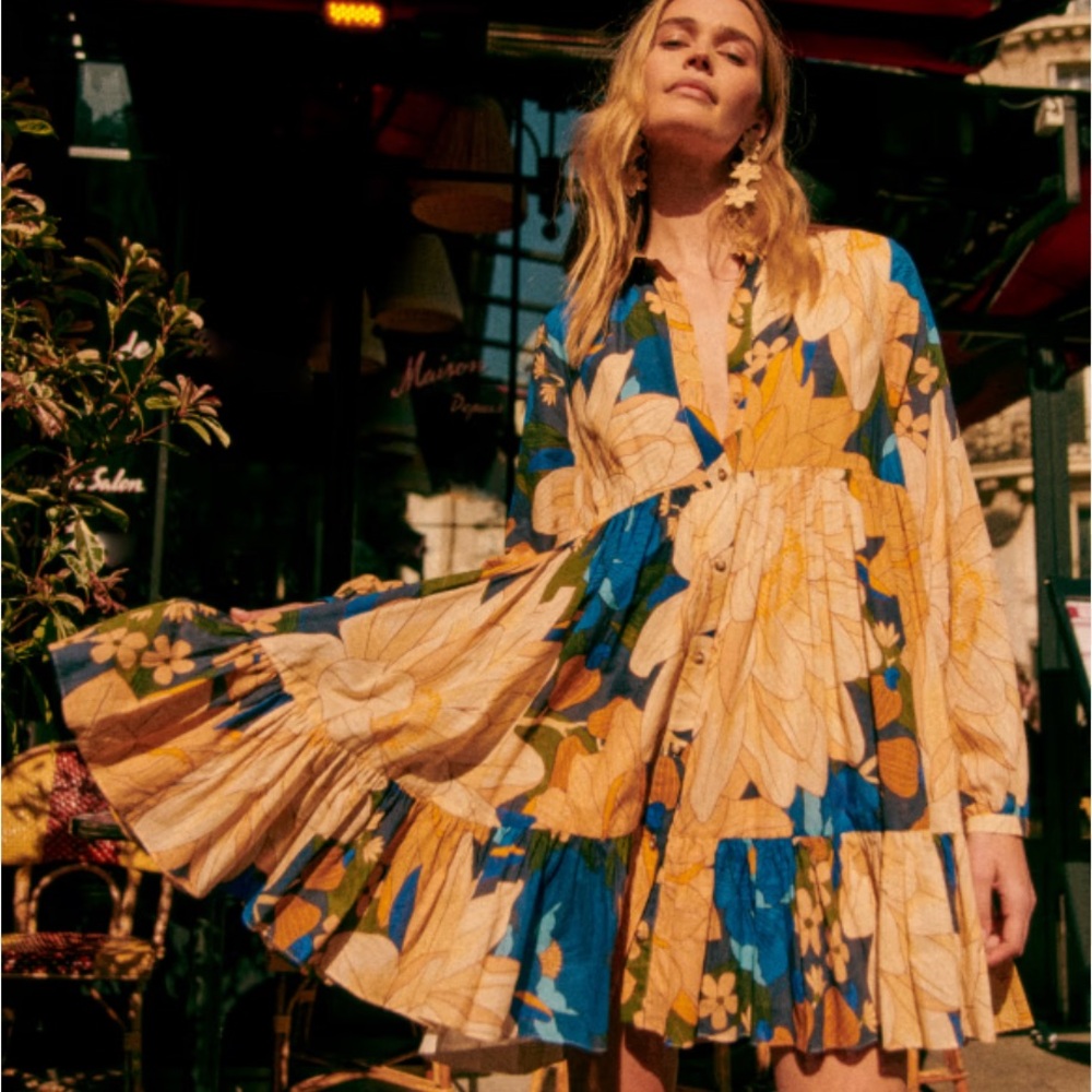 Sezane Farm Rio collab Hilma Dress NWT